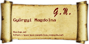 Györgyi Magdolna névjegykártya